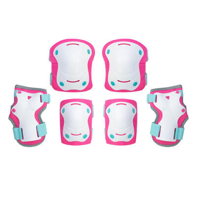 Kinderbescherming t.xs/s roze/blauw voor inline skates, fietsen, rolschaatsen