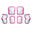 Kinderbescherming T.S/M ROZE/BLAUW voor inline skates, fietsen, rolschaatsen