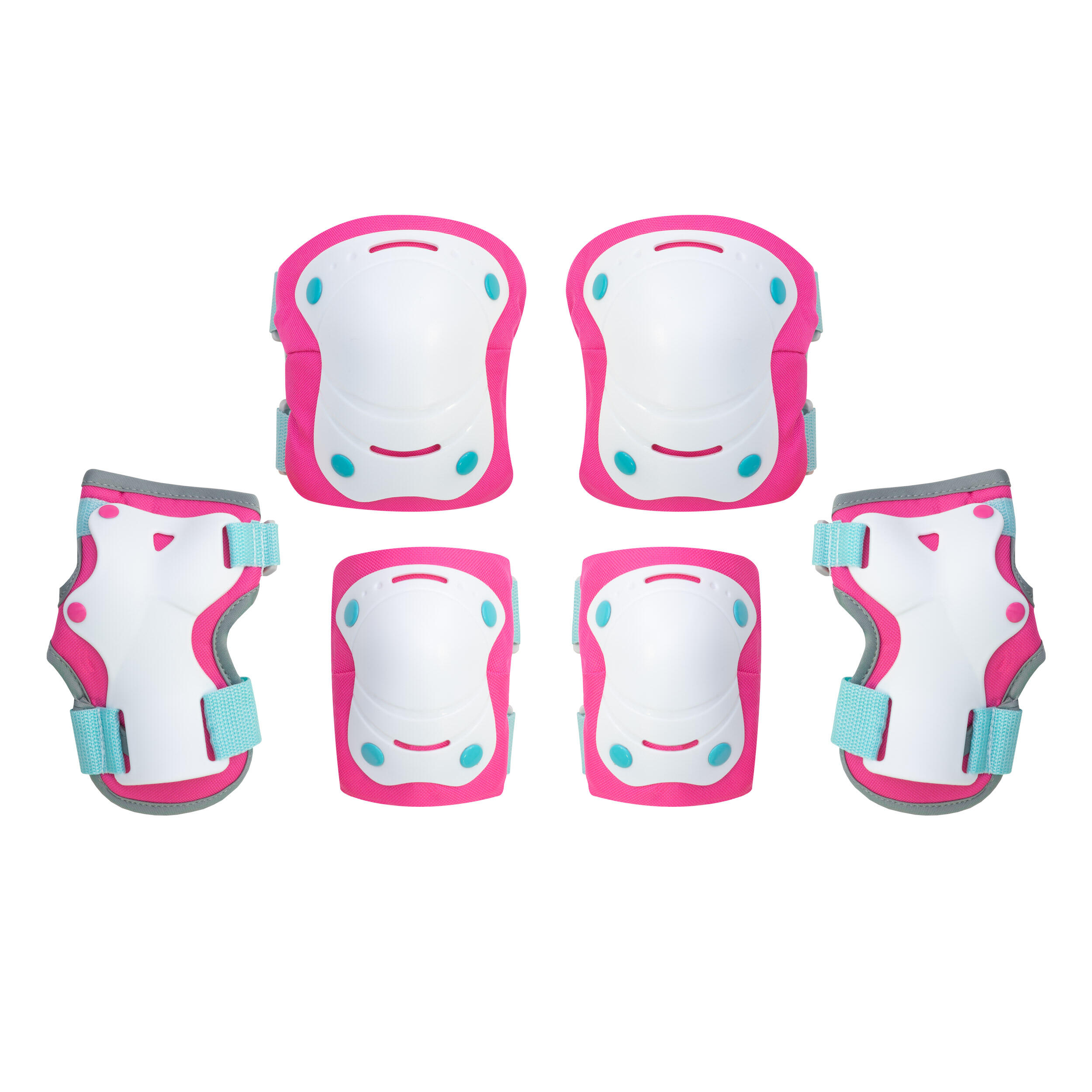Olsson And Brothers - Protections Patins Genouillères Coudières Poignets Enfants Olsson S/m Rose/bleu - Set De Protection Roller - Blanc|bleu|rose - 38 S - Decathlon