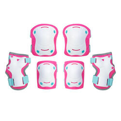 Protections pour enfants OLSSON T.XS/S PINK/BLUE scooter, skate, vélo, roller