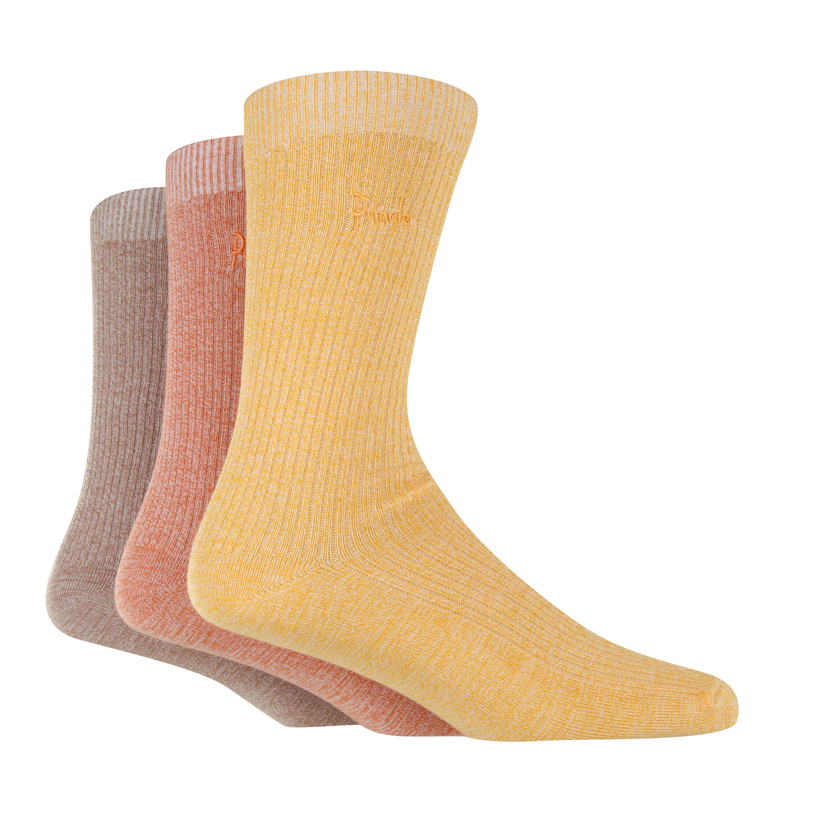 PRINGLE OF SCOTLAND Mens Bamboo Rib Knit Leisure Socks