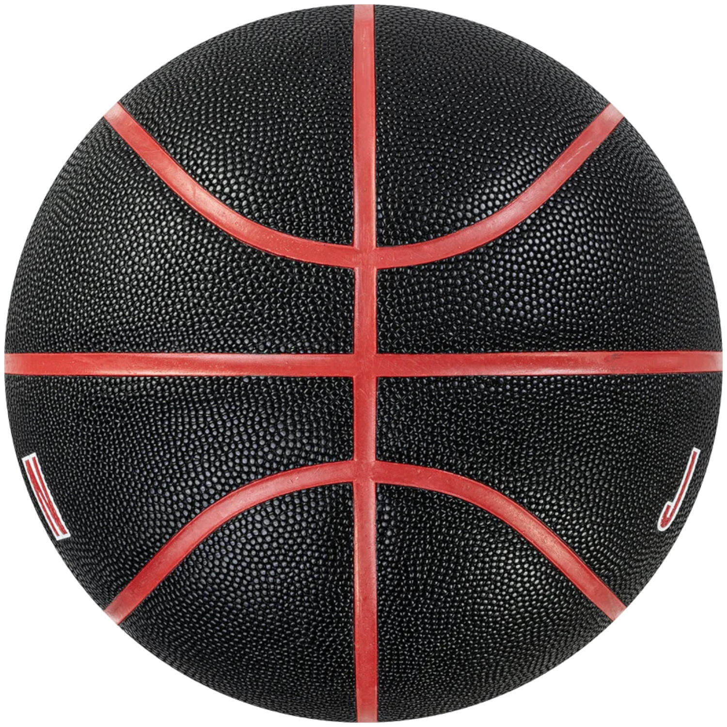 Pallone da basket taglia 7 in pelle sintetica nero-rosso 2/3
