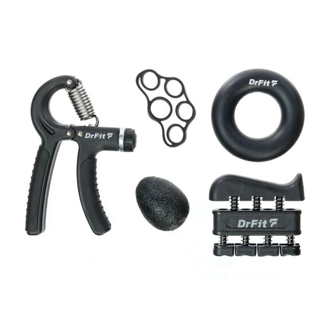 Zestaw do treningu ręki handgrip wzmacniacz dłoni palców DrFit 5 elementów 2/7