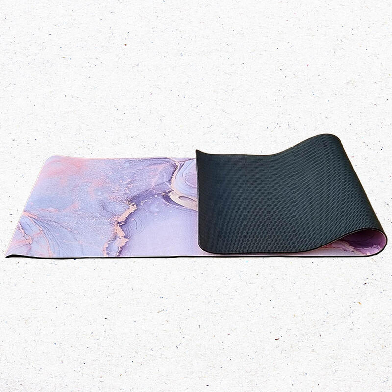 Tapete de ioga ecológico, em 3 camadas de 6 mm de onda abstrata + saco de ioga
