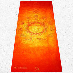 Tapis de yoga de voyage pliable 1,2mmx68cmx1,83m + sangle - Salutation au Soleil