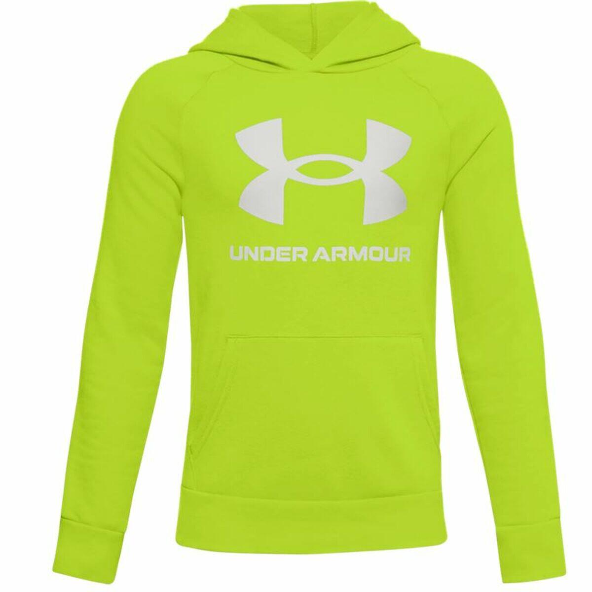 Felpa con Cappuccio Bambino Under Armour Rival Big Logo 1 Verde limone 1/5