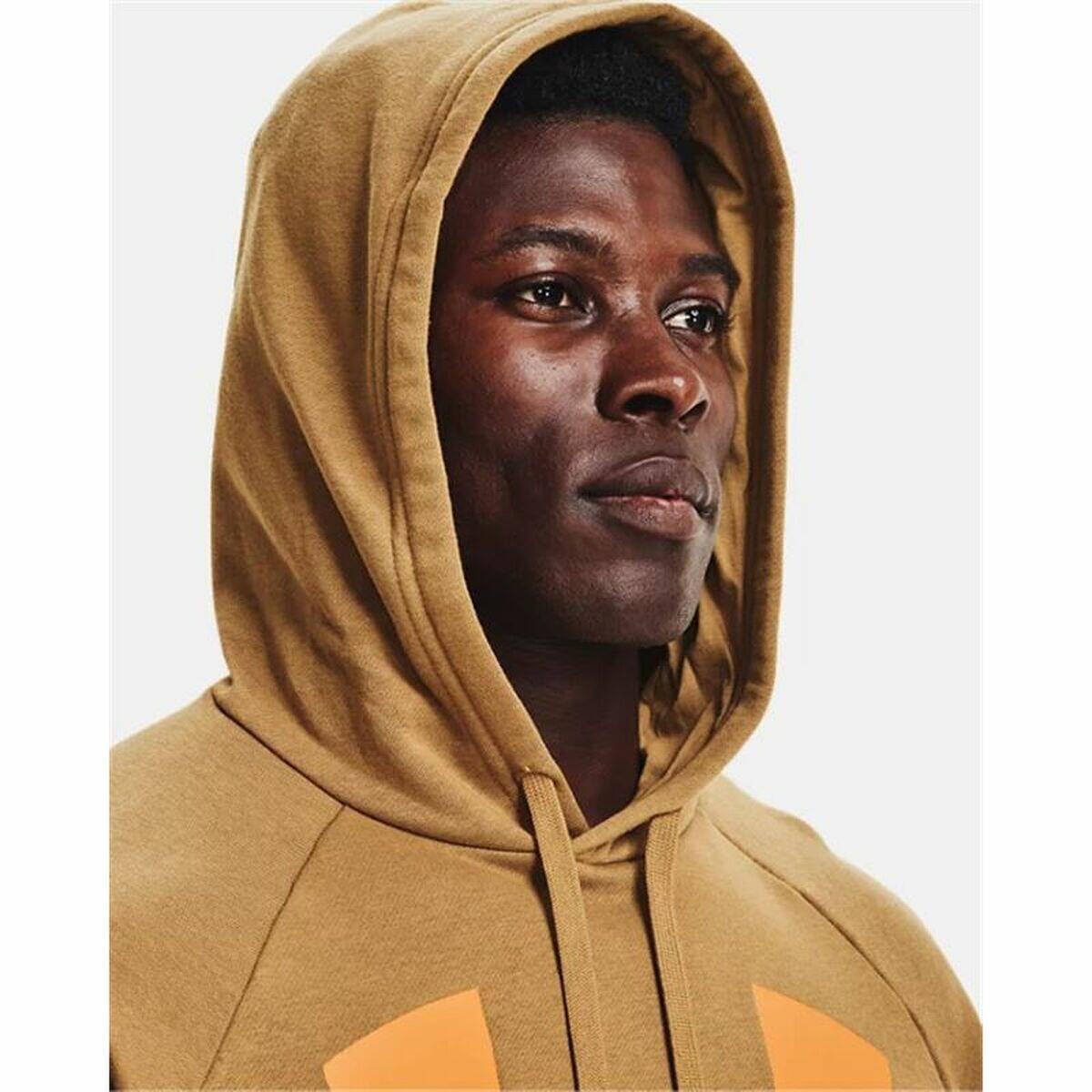 Herenhoodie Under Armour Rival Big Logo Oker 4/5