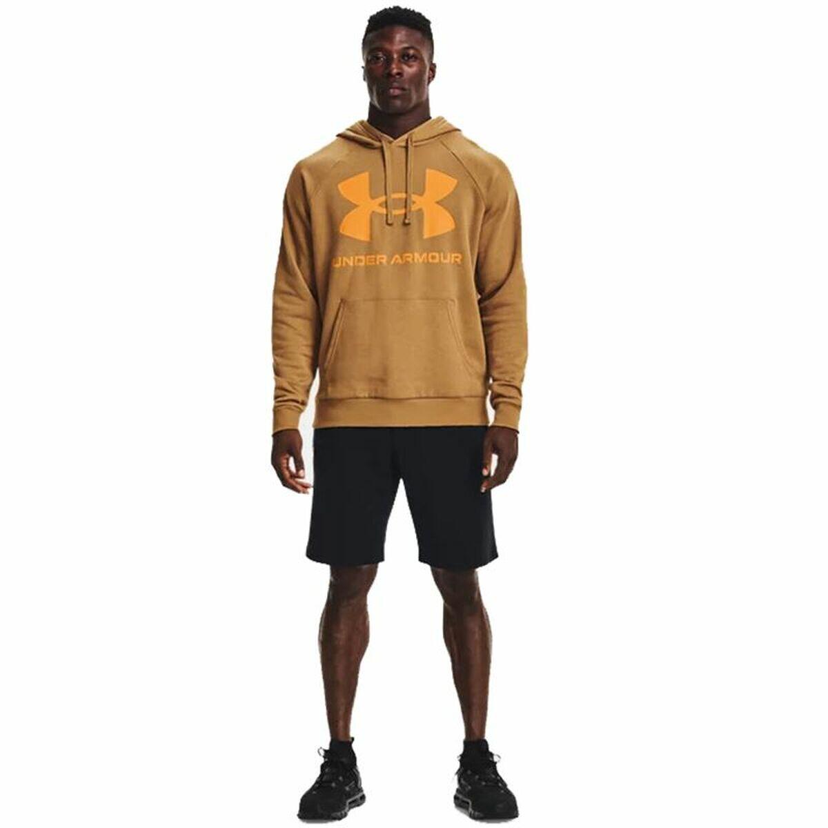 Herenhoodie Under Armour Rival Big Logo Oker 3/5