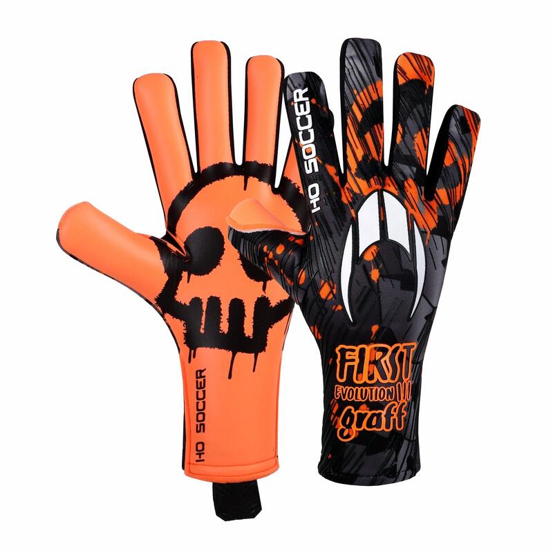 Guanti da portiere Ho Soccer First Evolution III Graffiti Arancione per adulti