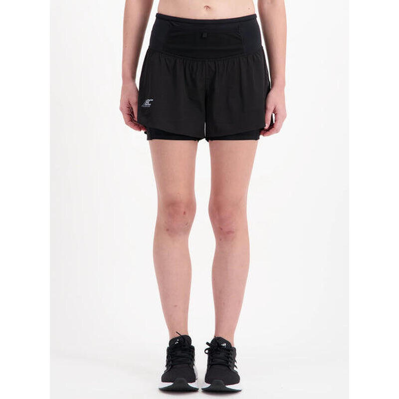 Short de running 2 en 1 Linh Ultra - Noir - Femme