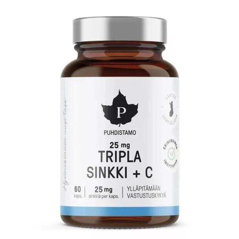 Tripla Cink + C-vitamin 25mg, 60 kapszula