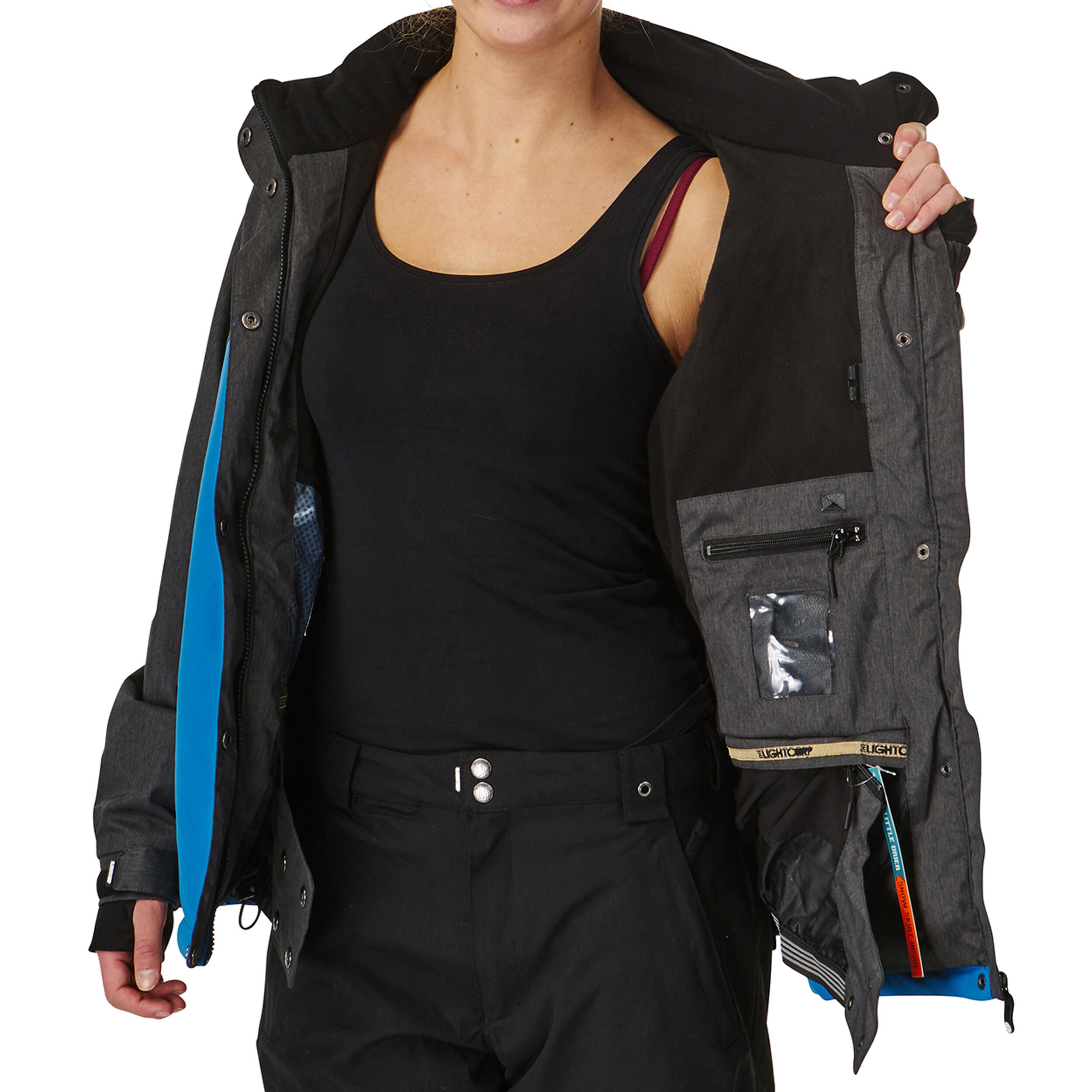 Ski-/Snowboardjacke Damen - LUNA faience blue dark grey 4/7