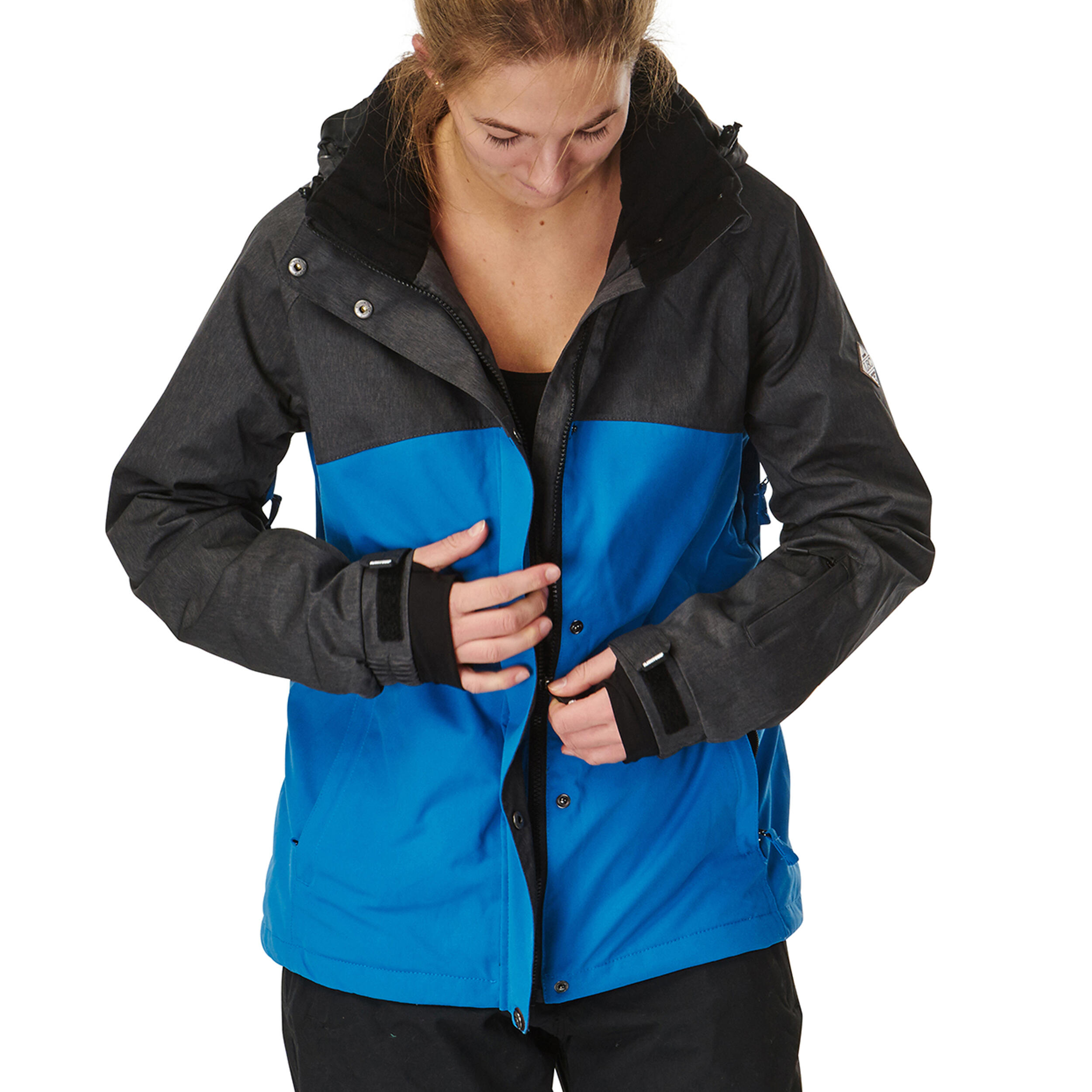 Ski-/Snowboardjacke Damen - LUNA faience blue dark grey 6/7