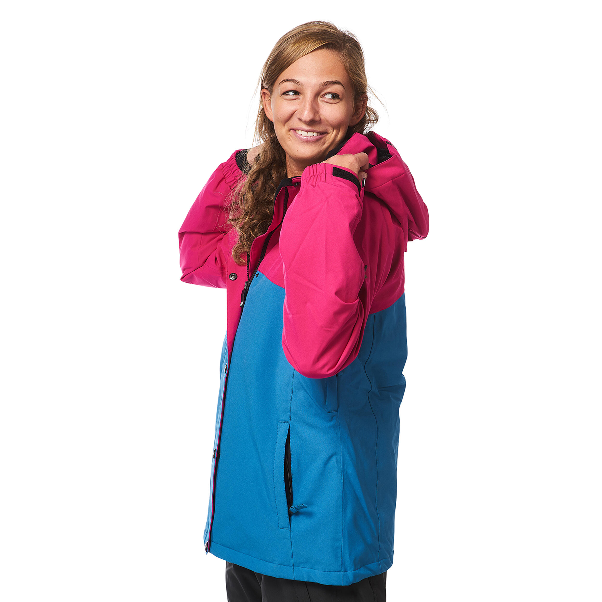Ski-/Snowboardjacke Damen - LUNA pink faience blue 3/5