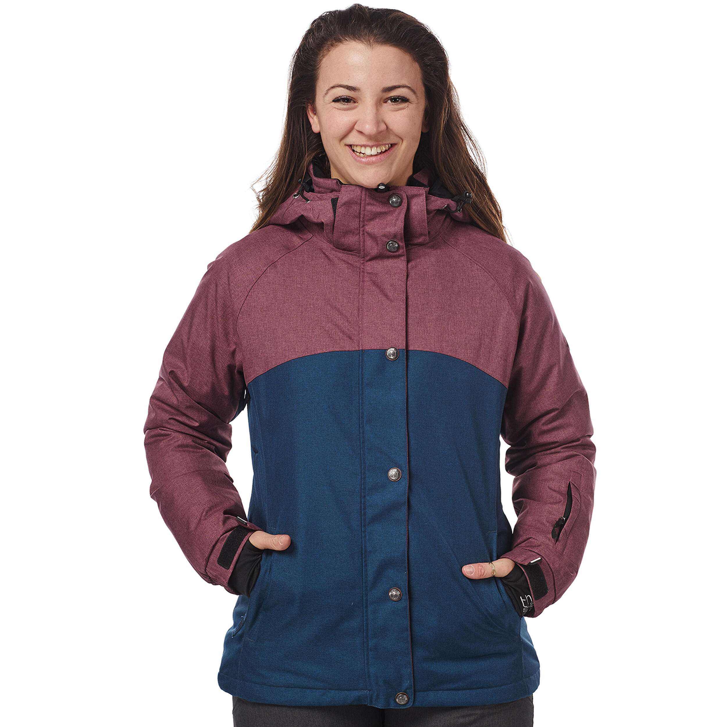 Ski-/Snowboardjacke Damen - LUNA dunkelblau burgundy 2/5