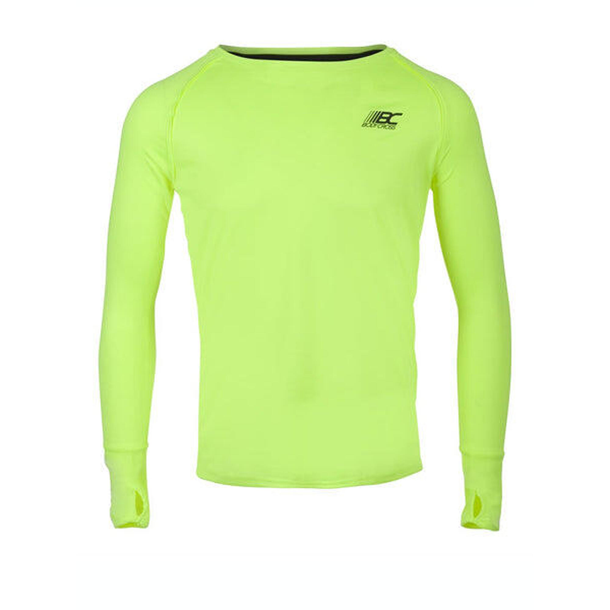 T shirt de running manches longues Olin Jaune fluo Homme