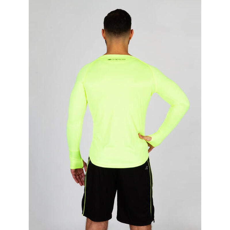 Das langärmelige Lauf-T-Shirt Olin Neongelb