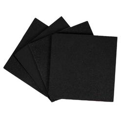 Suelo de gimnasio. Loseta de caucho(C1) Pack 16|1x1x20mm (Negro)