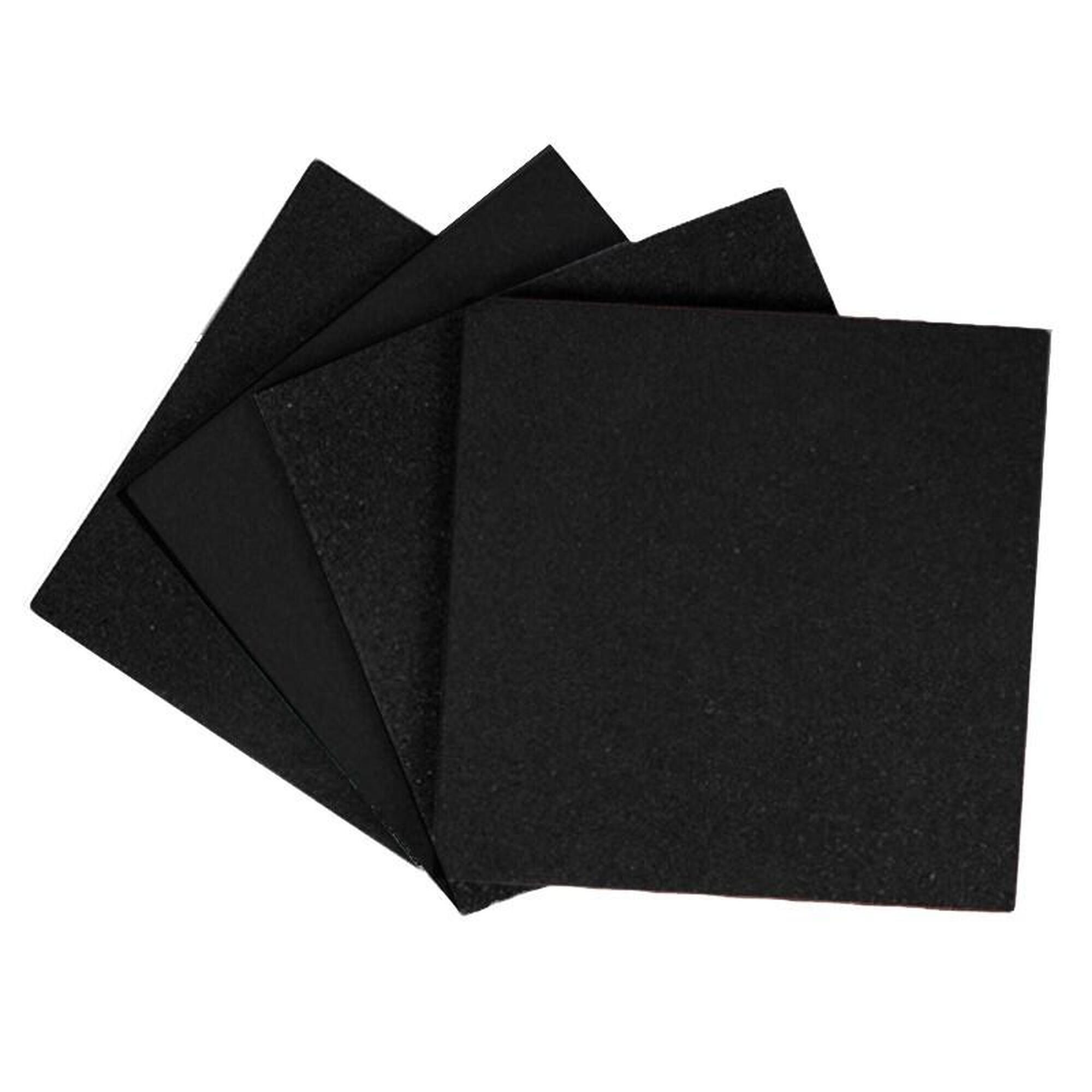 Suelo de gimnasio. Loseta de caucho(C1) Pack 12| 1x1x20mm(Negro)