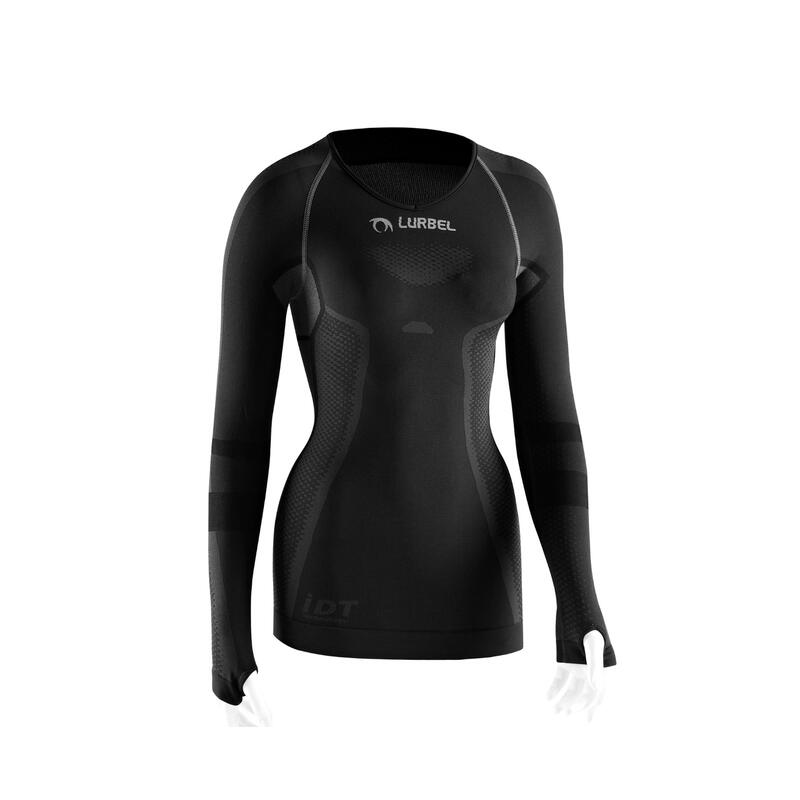 Tricou termic cu maneca lunga femei, Lurbel Cristallo, gri inchis