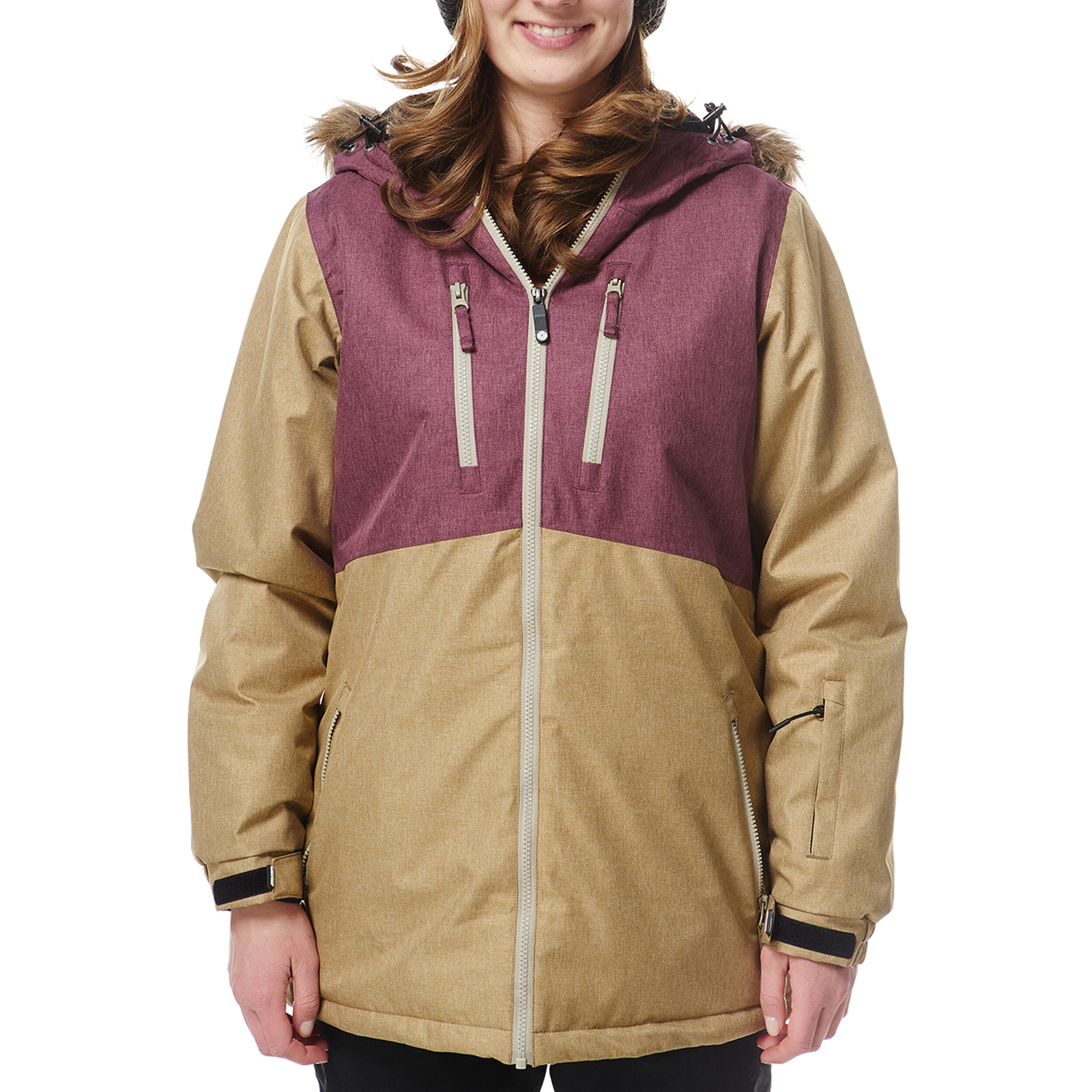 Ski-/Snowboardjacke Damen - FLOW burgundy cummin 1/5