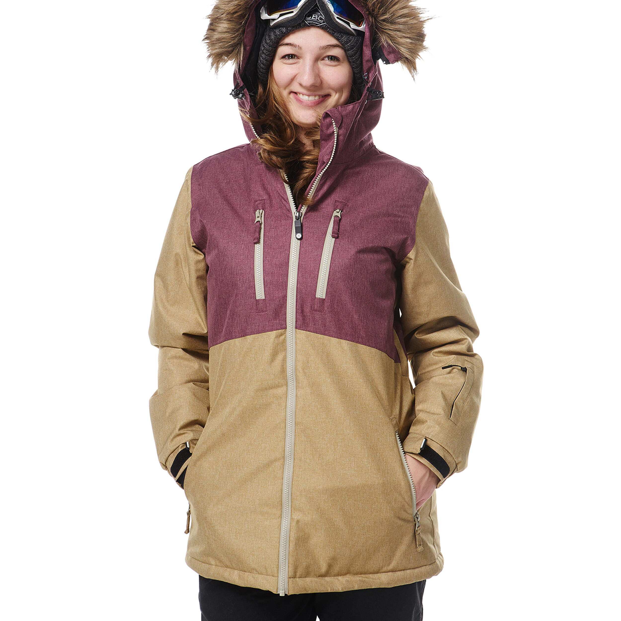Ski-/Snowboardjacke Damen - FLOW burgundy cummin 2/5