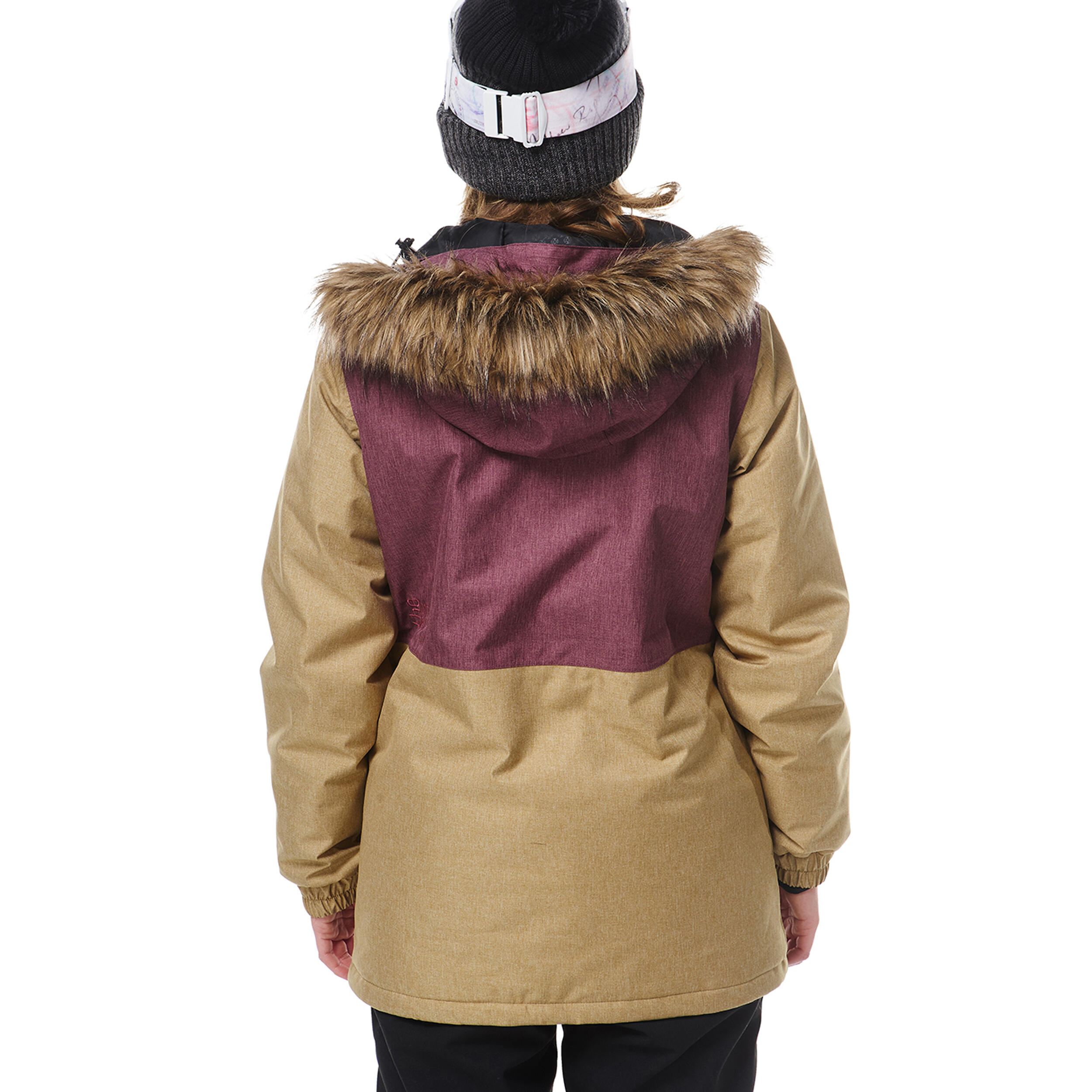 Ski-/Snowboardjacke Damen - FLOW burgundy cummin 4/5