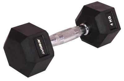 Bodybuilding Hantel - Hex 4 Kg, schwarz