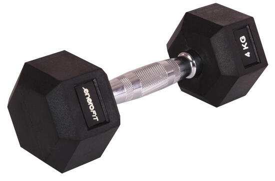 Bodybuilding Hantel - Hex 4 Kg, schwarz
