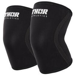 THOR ATHLETICS  Knee Sleeves - Kniebrace - Powerlifting - 7mm - Zwart
