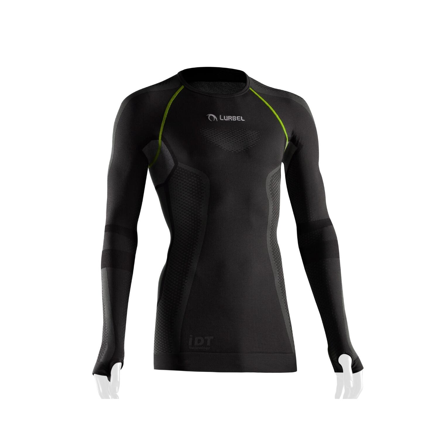 Tricou termic cu maneca lunga barbati, Lurbel Cristallo, gri inchis-verde