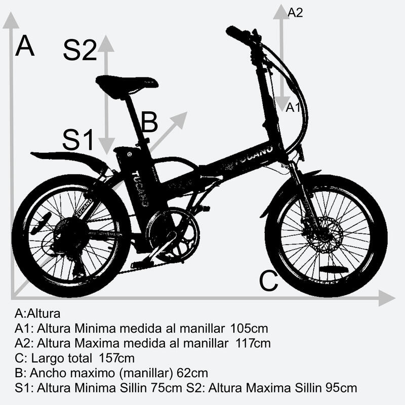 MONSTER 20 HB - Bicicleta Eléctrica Plegable - Suspensión delantera - Motor  250W