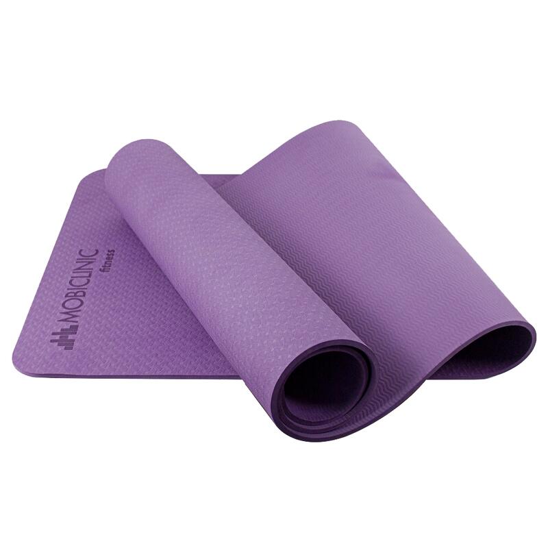 Tapis de yoga yogamat met draagriem 6 mm dik fitnessmat