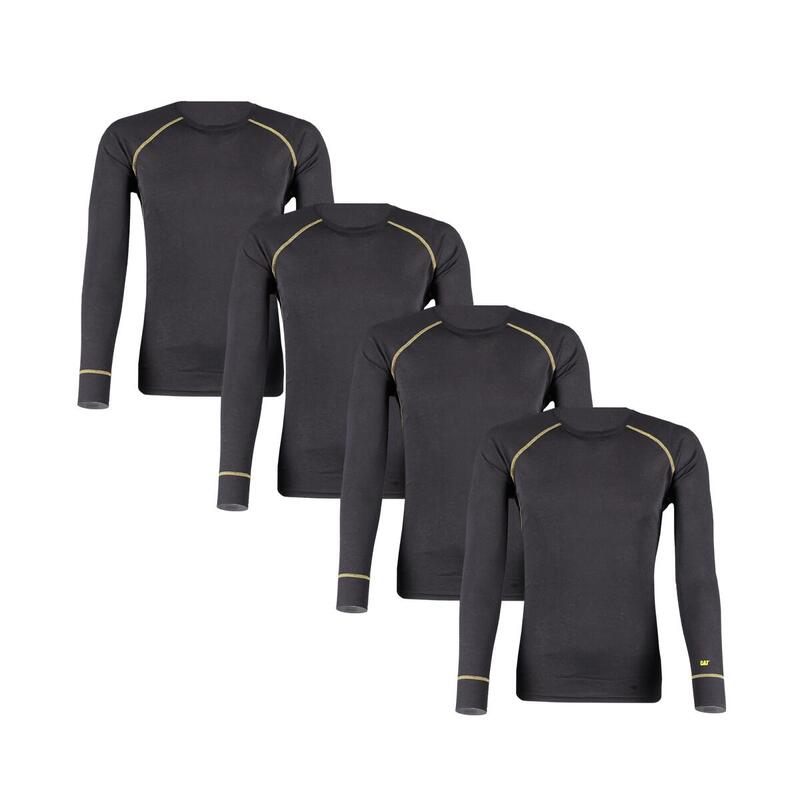 Lot de 4 Chemises Thermiques Caterpillar Noires pour Hommes.