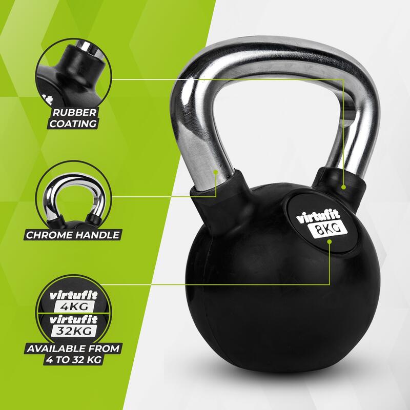 Kettlebell - Gomma/Cromo - Fitness