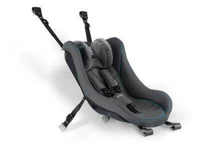 Remorque vélo Qeridoo avec siège bébé (gris foncé)