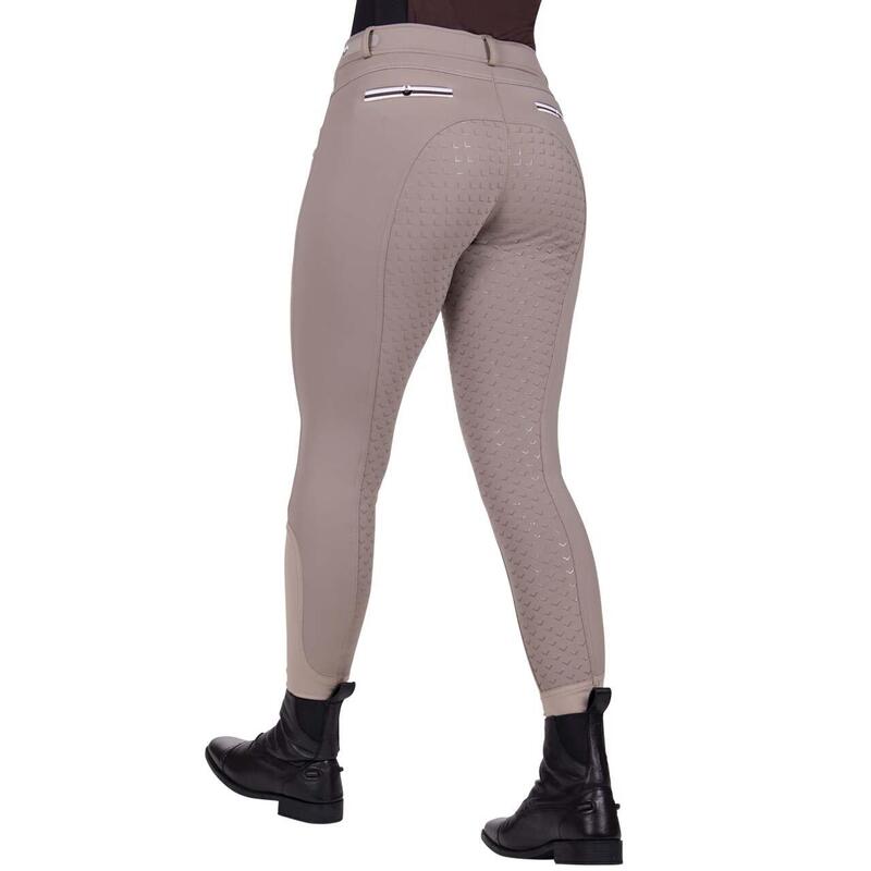 Pantalon echitație QHP Emma cu grip complet
