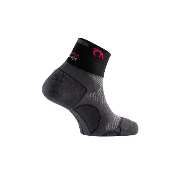 Calcetines Distance Three gris oscuro fucsia running Unisex Rosa LURBEL 2/4