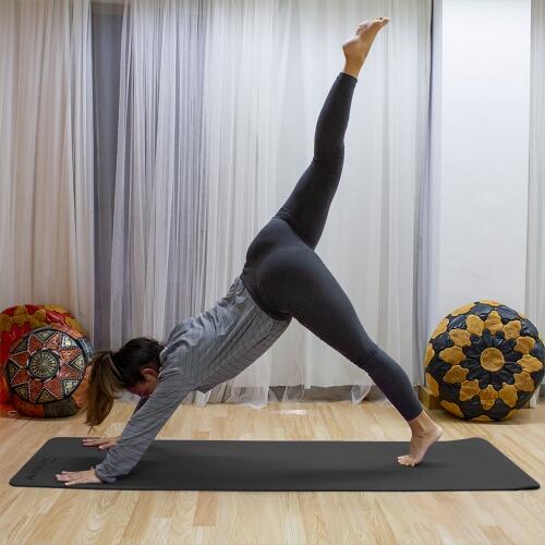 Yogamat Tapis de yoga met riem 6 mm dik Antislip Waterdicht fitnessmat