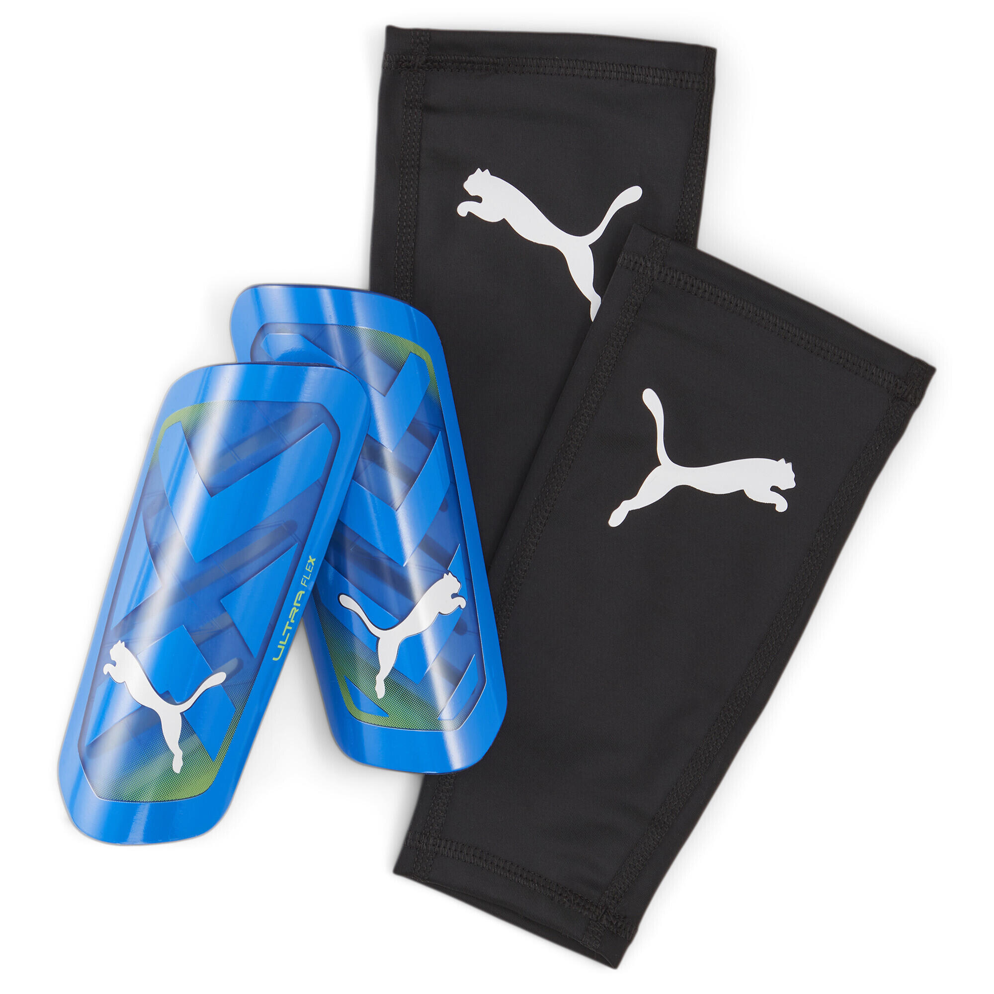 PUMA ULTRA Flex Sleeve Fußball Schienbeinschoner Erwachsene PUMA Ultra Blue Pro Green