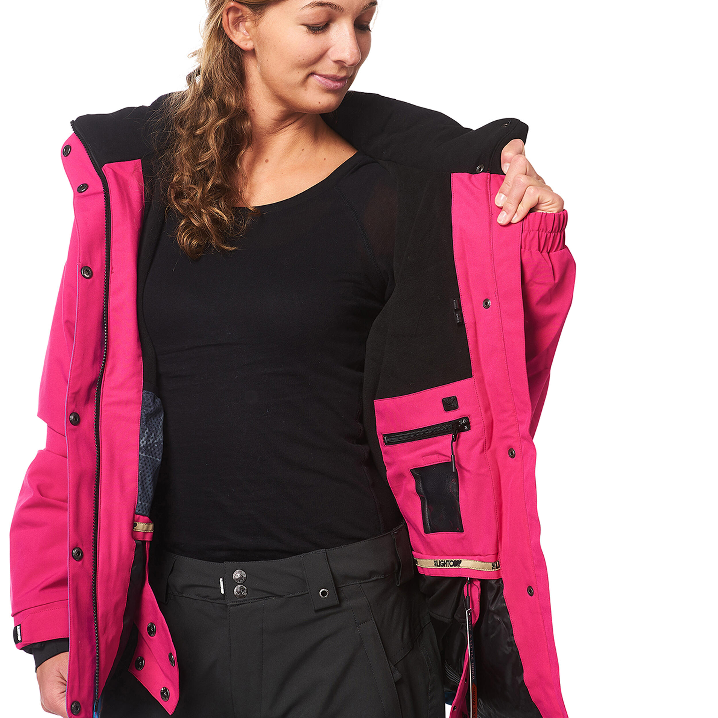 Ski-/Snowboardjacke Damen - LUNA pink faience blue 2/5