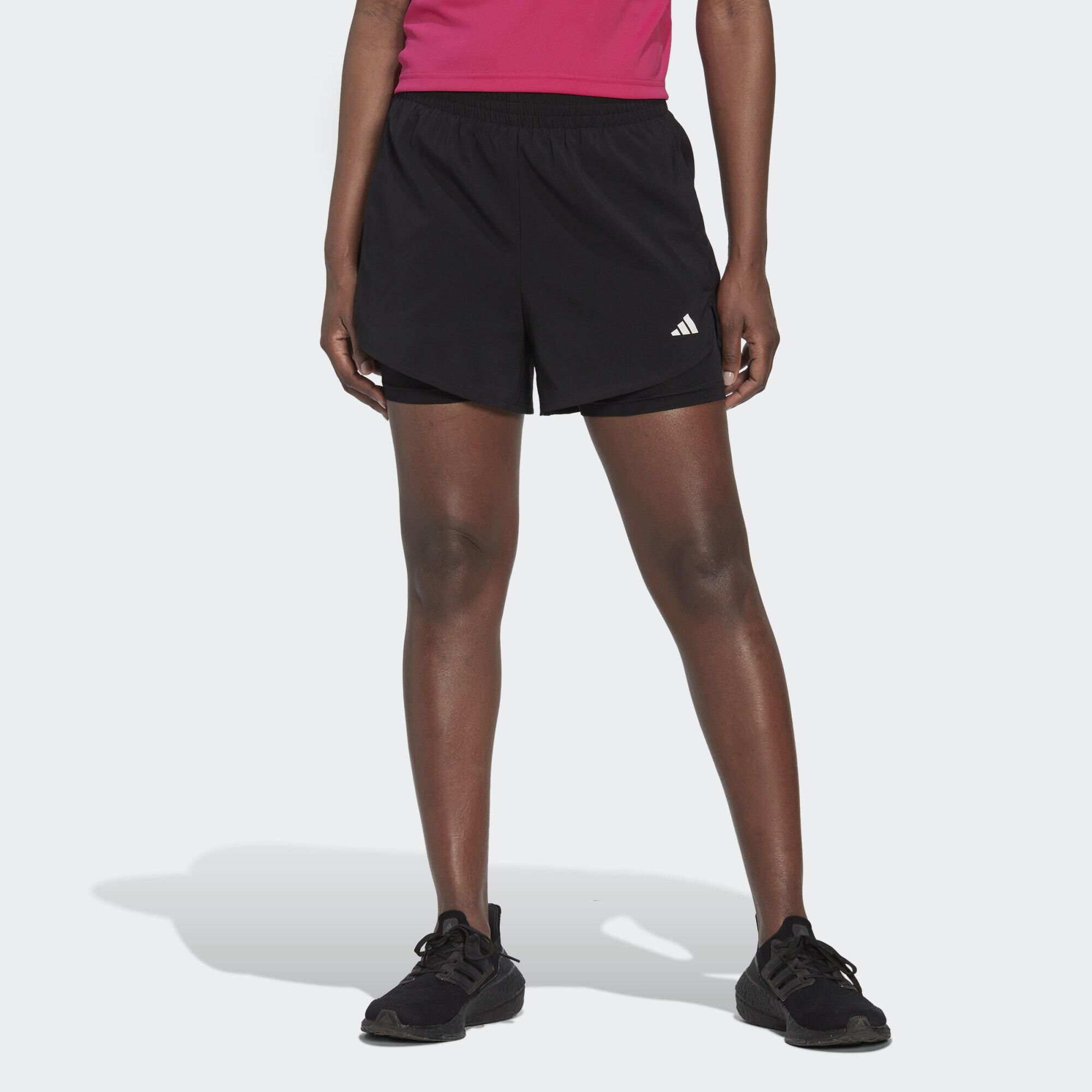Adidas - Short Deux En Un Aeroready Made For Training Minimal - Short - Blanc|noir - S - Decathlon