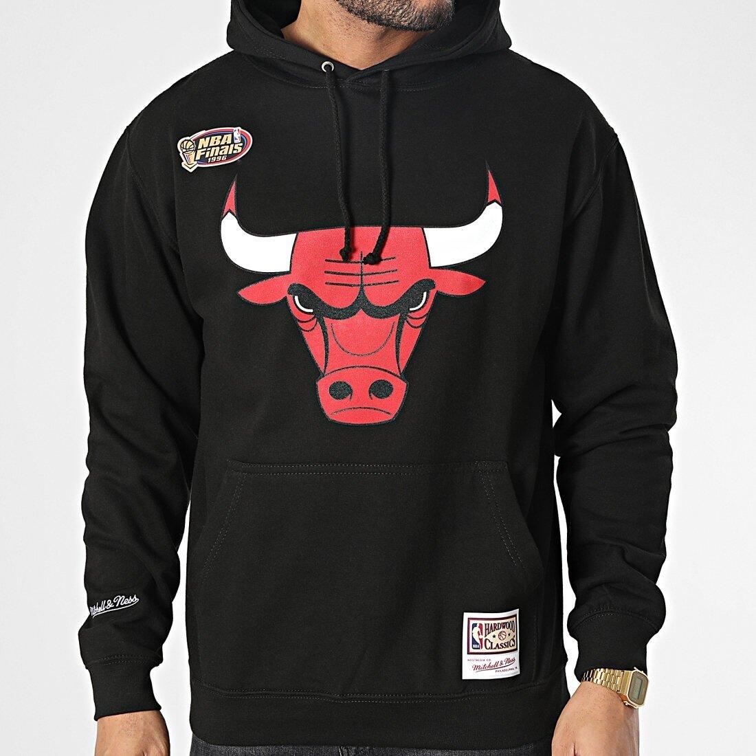 Bluza męska do koszykówki Mitchell & Ness Chicago Bulls czarna 2/5