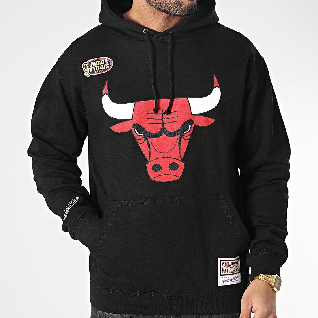 Bluza męska do koszykówki Mitchell & Ness Chicago Bulls czarna 3/5