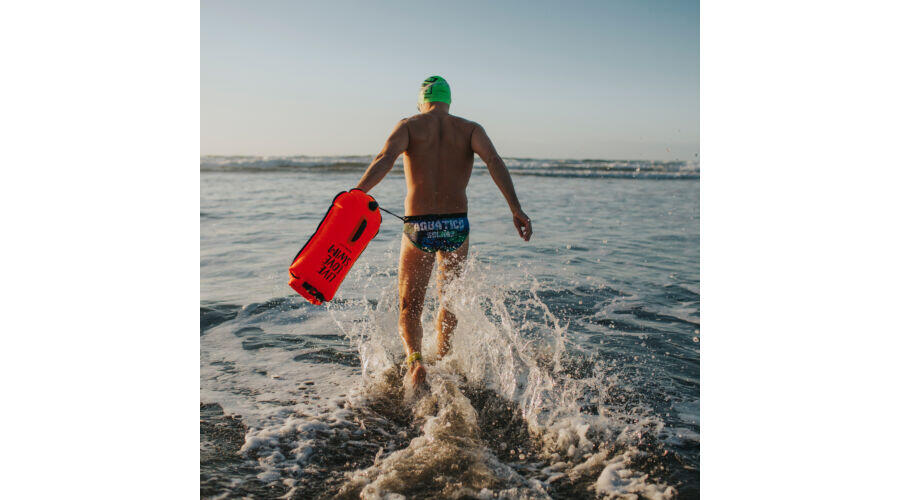 Boa nuoto in acque libere da 28 litri e cappello da nuoto Buddyswim Arancione 6/8