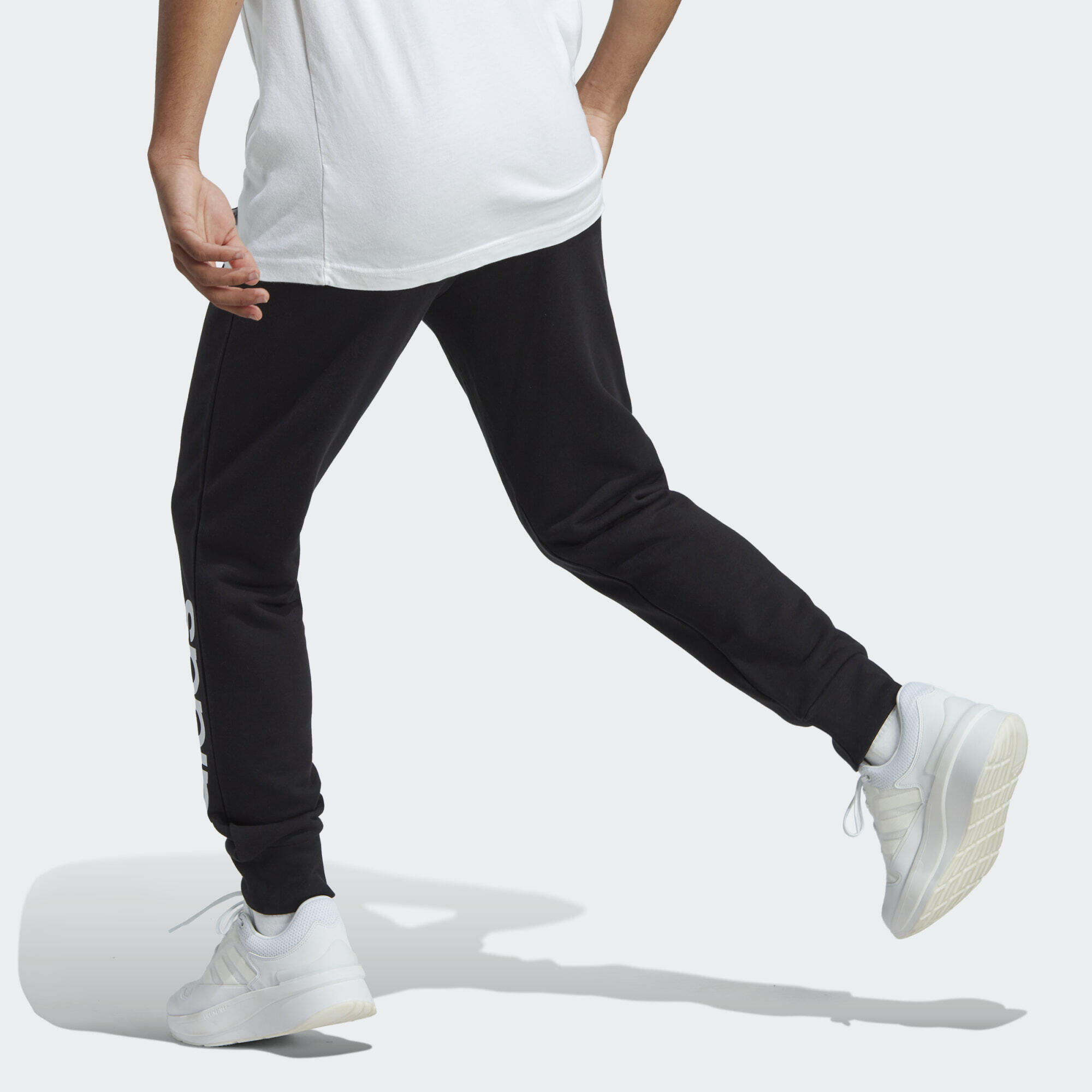 Essentials French Terry Tapered Cuff Logo Pants 3/5