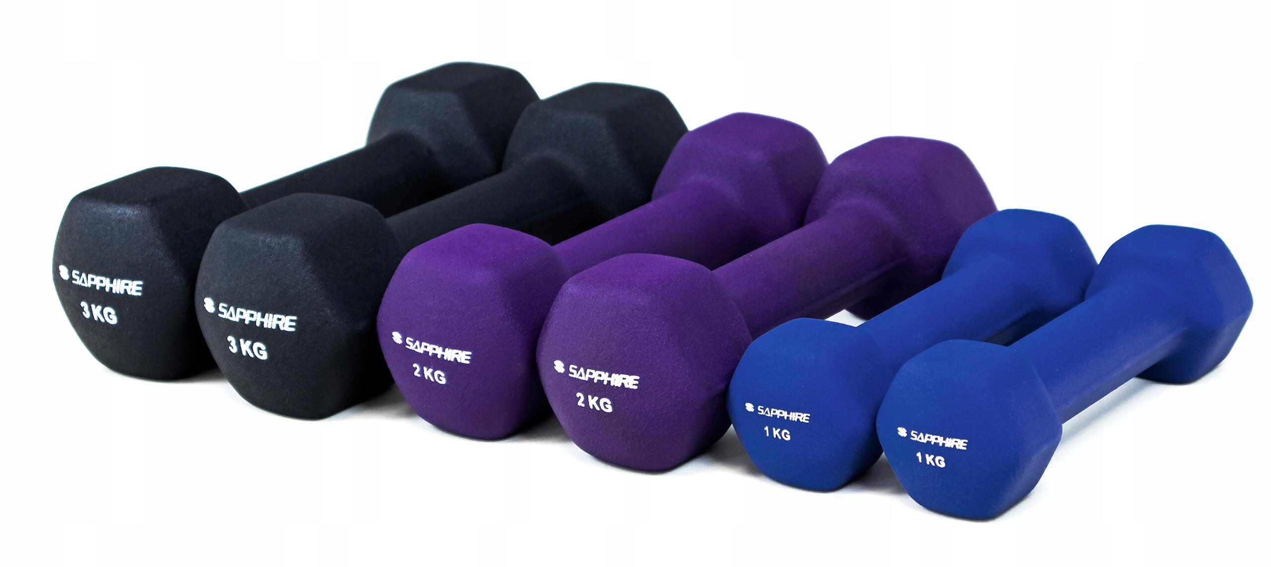 Zestaw hantelek fitness Sapphire SG-215 12kg na stojaku 7/7