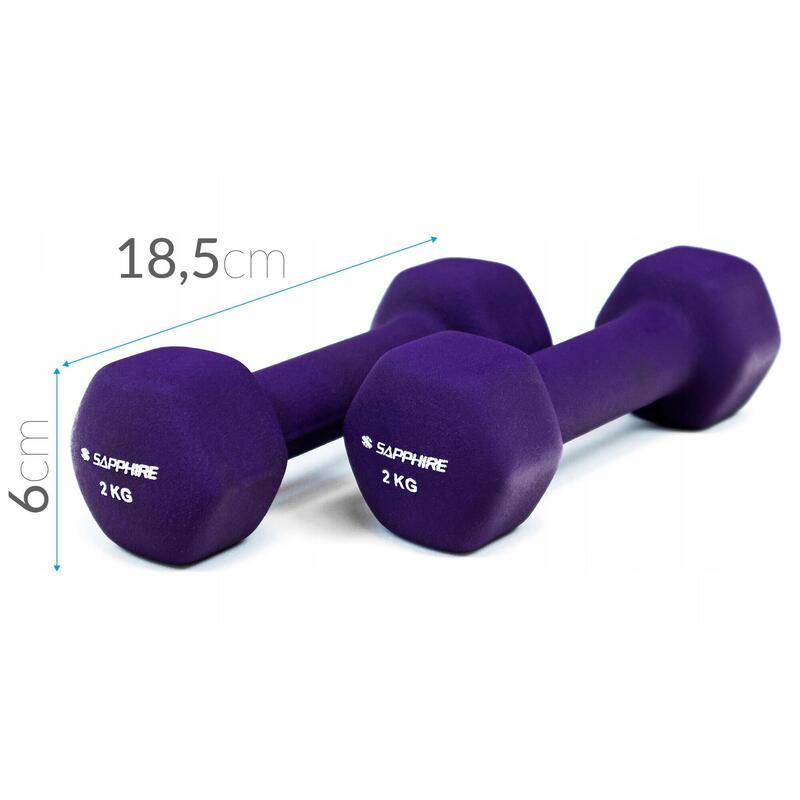 Zestaw hantelek fitness Sapphire SG-215 12kg na stojaku