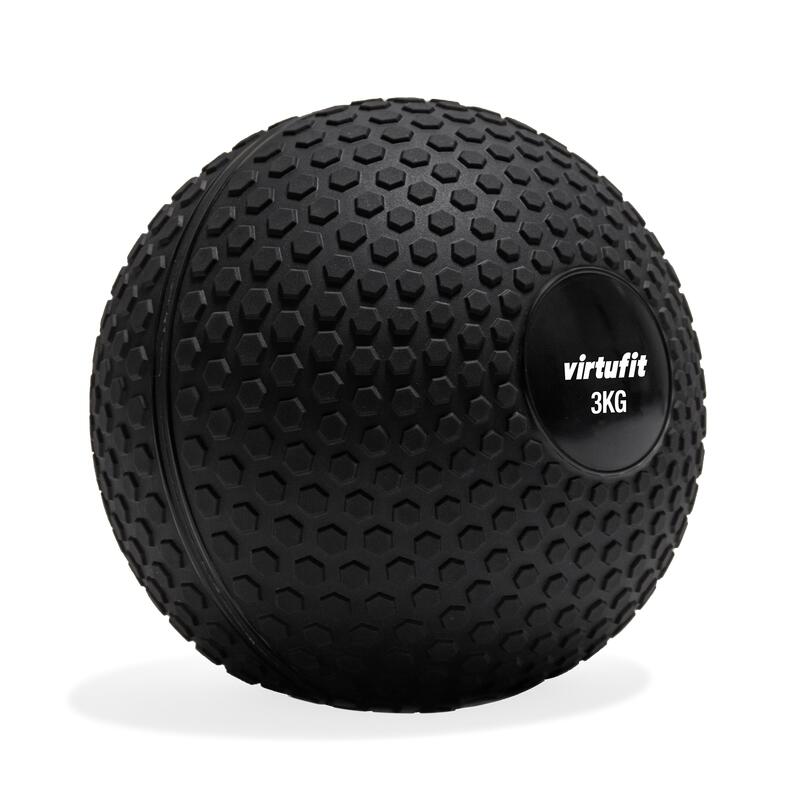 Slam Ball - Ballon Fitness - Ballon Functional training - 12 kg - Noir
