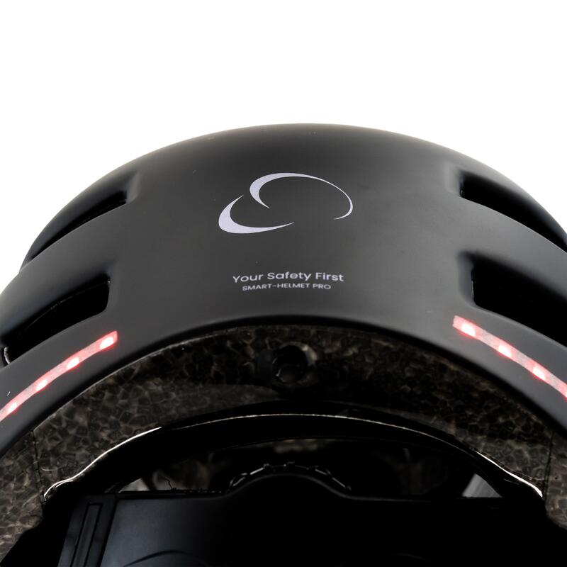 Casco Inteligente smartGyro Smart Helmet Pro, Patinetes y Bicicletas, L, Black